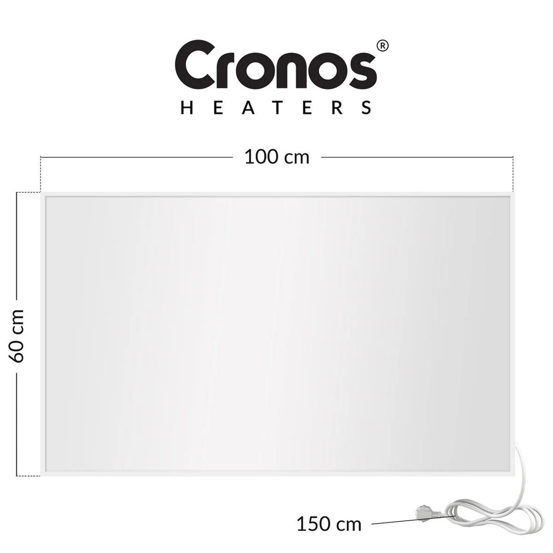 Grzejnik na podczerwień Cronos, 800W, matowa powierzchnia, ultracienki, Carbon P800