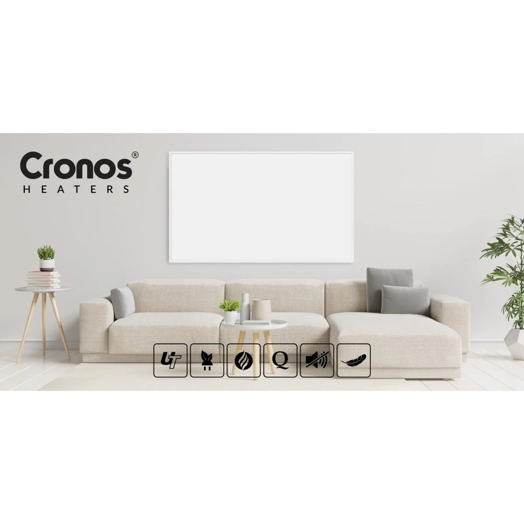 Grzejnik na podczerwień Cronos, 1000W, matowa powierzchnia, ultracienki, Carbon P1000