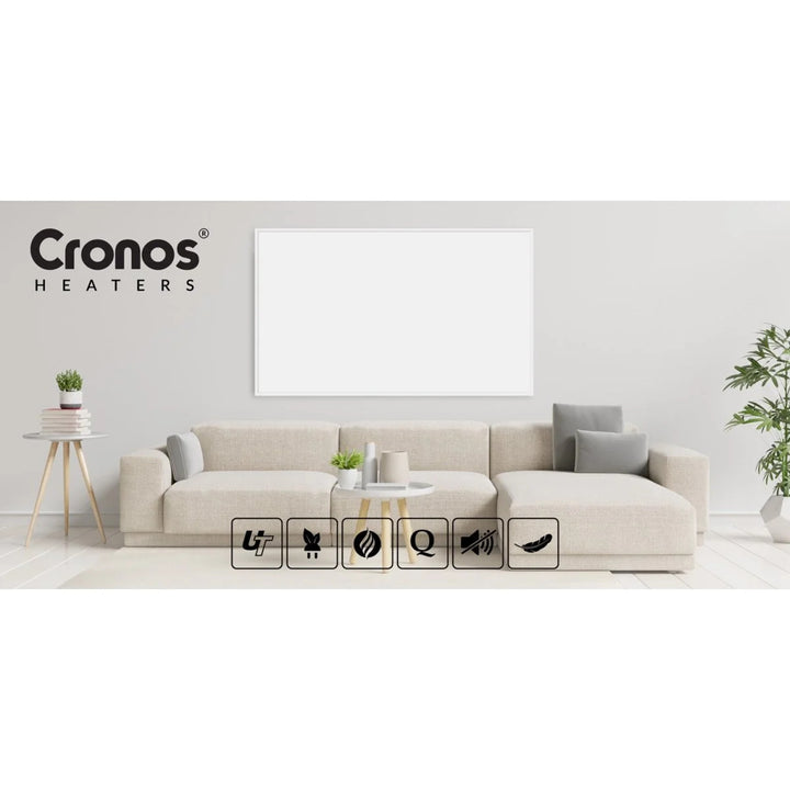 Grzejnik na podczerwień Cronos, 1000W, matowa powierzchnia, ultracienki, Carbon P1000