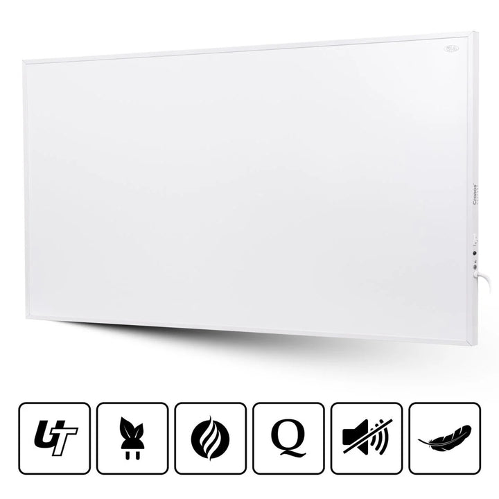 Grzejnik na podczerwień Cronos, 1000W, matowa powierzchnia, ultracienki, Carbon P1000