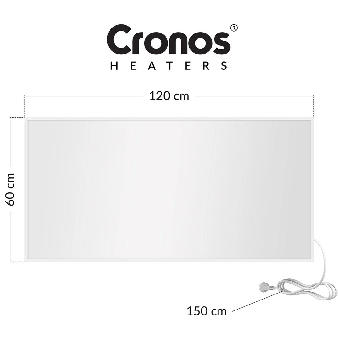 Grzejnik na podczerwień Cronos, 1000W, matowa powierzchnia, ultracienki, Carbon P1000