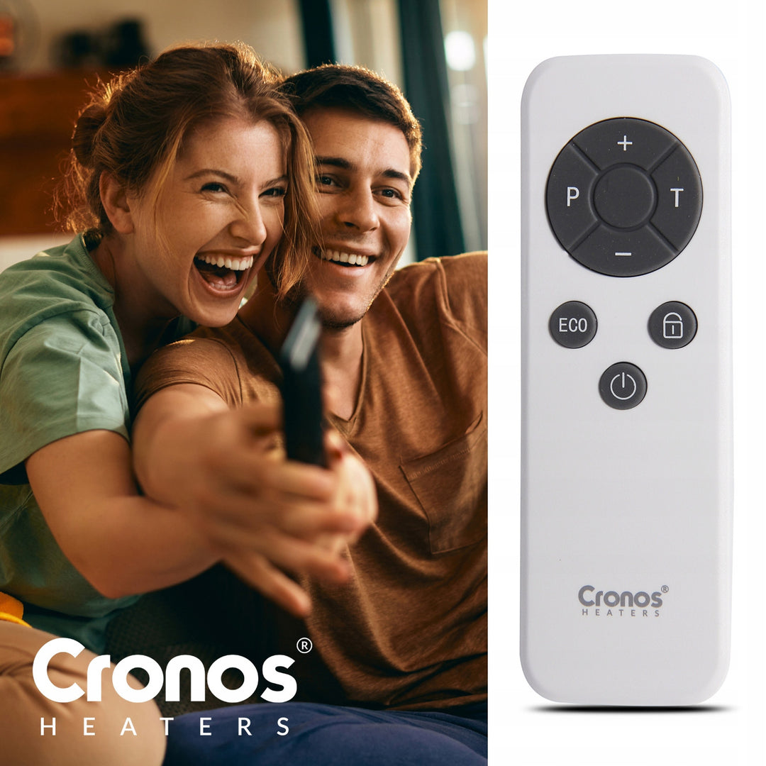Grzejnik na podczerwień Cronos, 770W, sterowane smartfonem, wbudowany termostat, stopień konwersji 98%, ochrona IP44, Synthelith PRO CRP-770TWP