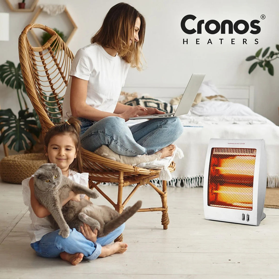 Grzejnik kwarcowy Cronos, moc 400/800W, 2 rurki kwarcowe, biały, NSB-80