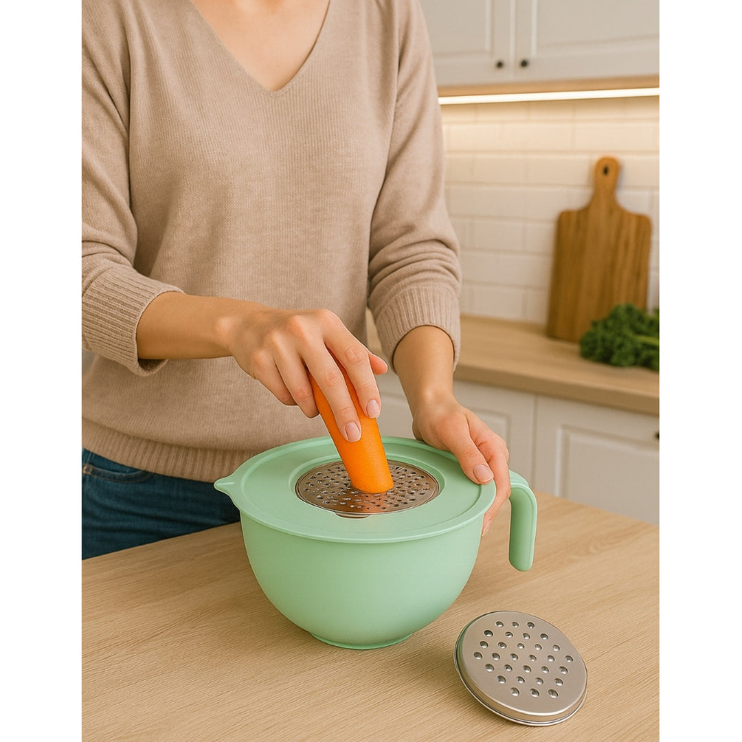 Miska kuchenna Practic, z tworzywa sztucznego, 2 stalowe tarki, miętowa, 5612066512