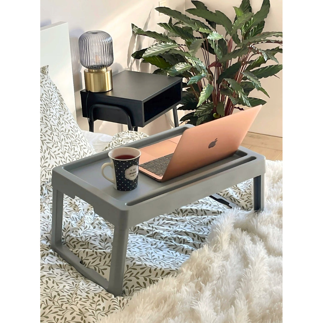 Składany stolik Practic, przenośny, do łóżka ogrodu, taca na śniadanie, kolor cappuccino, 56120722