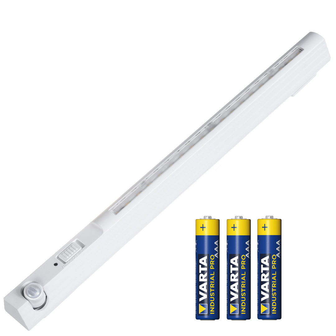 Lampa LED Maclean, z ruchomym sensorem ruchu, haczyk, ON/OFF/AUTO, temp. 4000K, zasięg 3m, MCE235 + 3x bateria alkaliczna Varta Industrial AAA