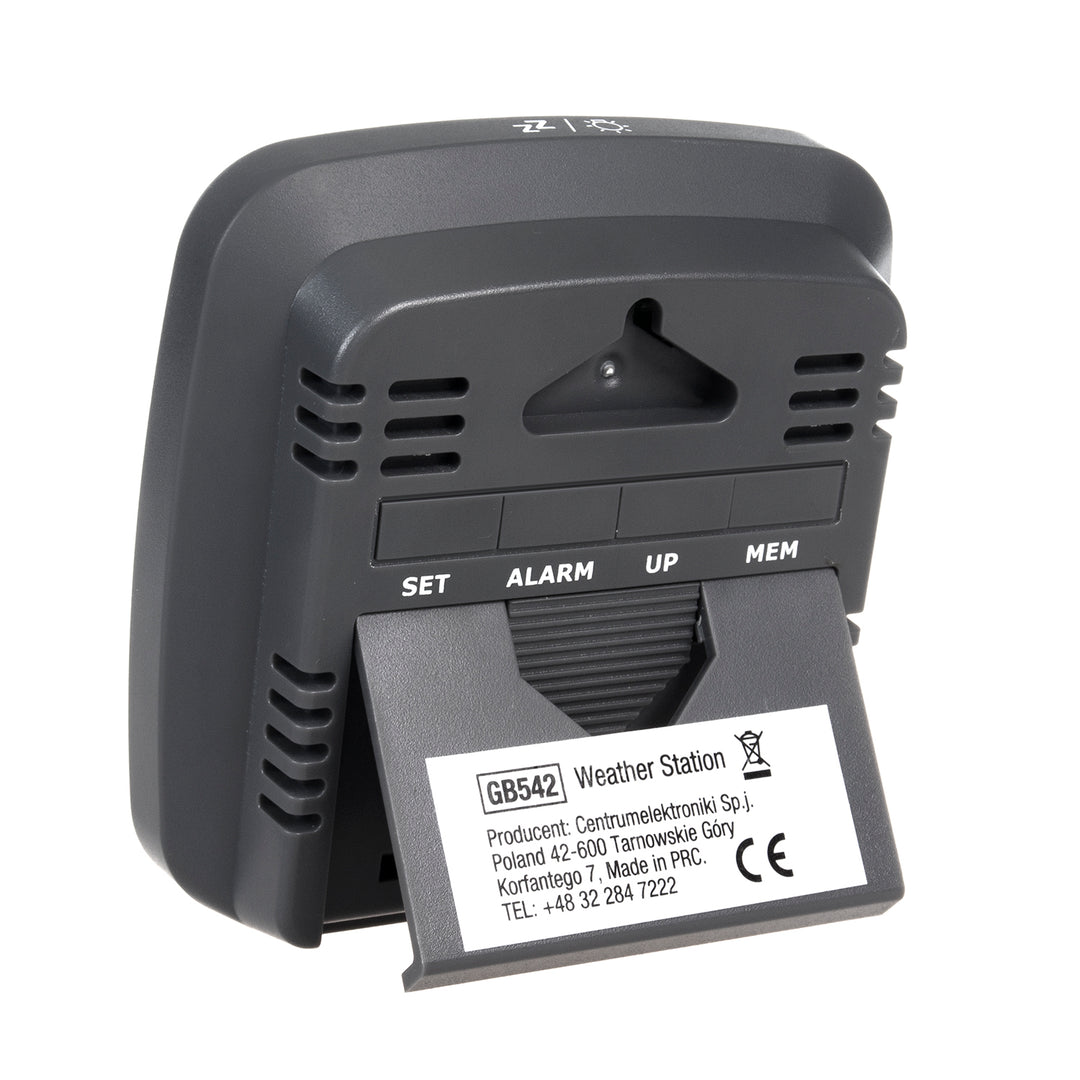 Stacja pogody bezprzewodowa GreenBlue, z systemem DCF, kalendarz, alarm, GB542 + 4x bateria AAA alkaliczna Varta Industrial