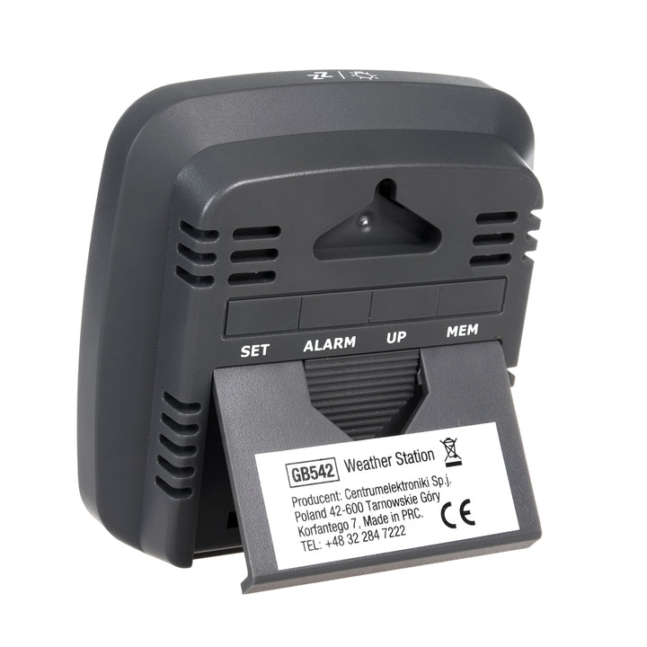Stacja pogody bezprzewodowa GreenBlue, z systemem DCF, kalendarz, alarm, GB542 + 4x bateria AAA alkaliczna Varta Industrial