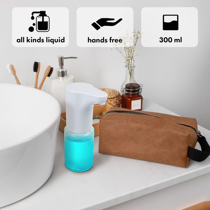 Automatyczny dozownik Promedix, pojemnik dyspenser do płynnych mydeł, płynów dezynfekujących, 300ml, biały, PR-540 W + 4 baterie AA Varta Industrial