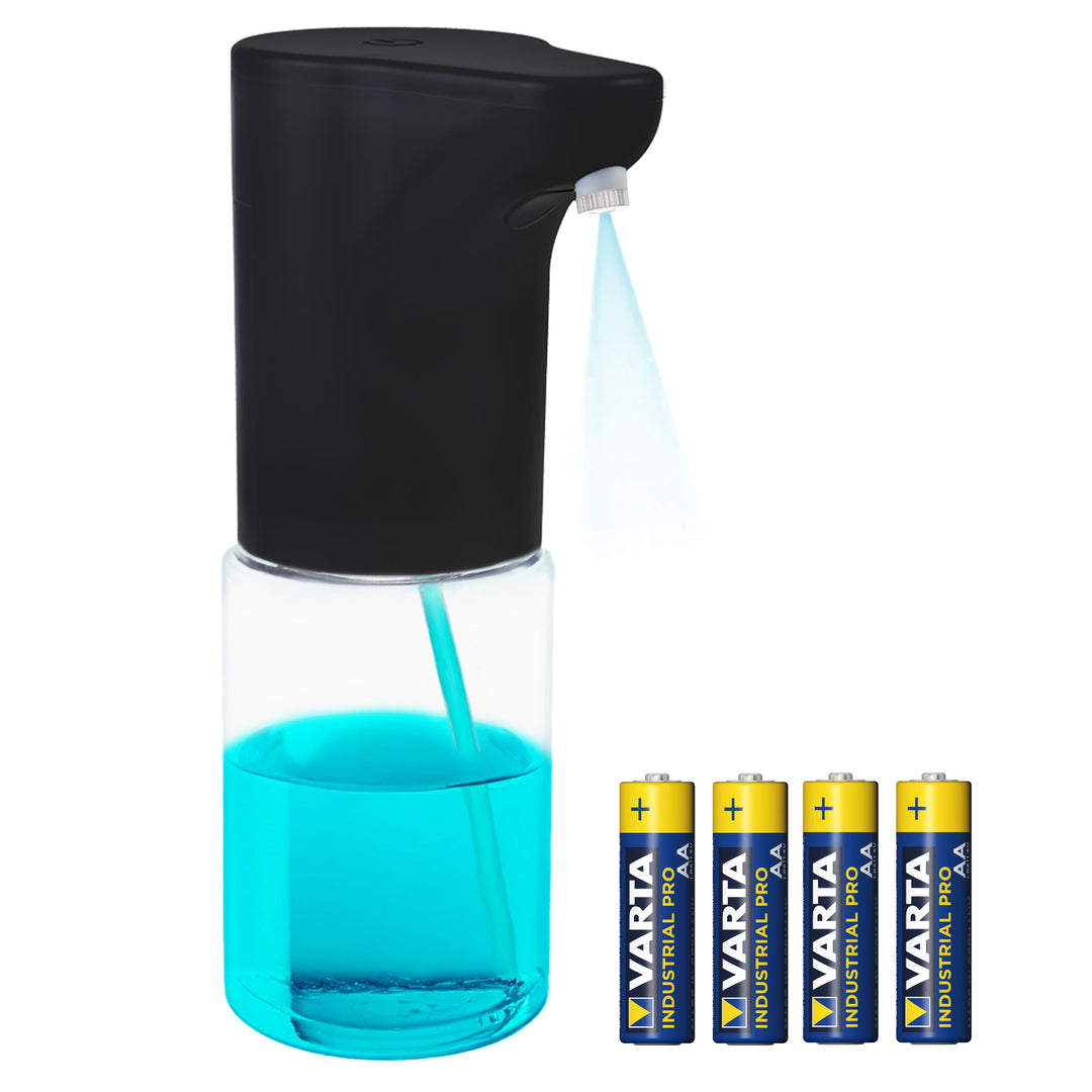 Automatyczny dozownik Promedix, pojemnik dyspenser do płynnych mydeł, płynów dezynfekujących, 300ml, czarny, PR-540 B + 4 baterie AA Varta Industrial