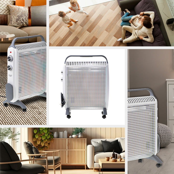Grzejnik konwektorowy, na kółkach, 2 poziomy mocy, max 2000W, termostat, AD 7750