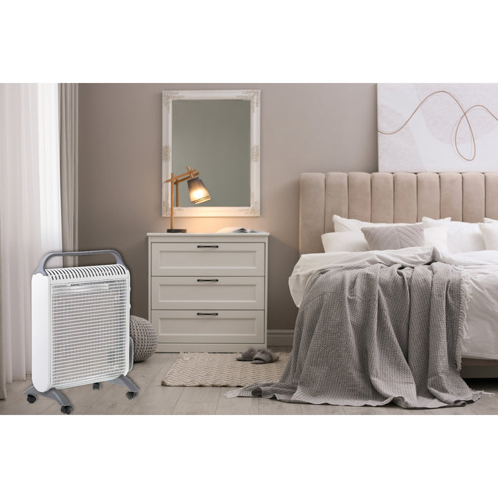 Grzejnik konwektorowy, na kółkach, 2 poziomy mocy, max 2000W, termostat, AD 7750