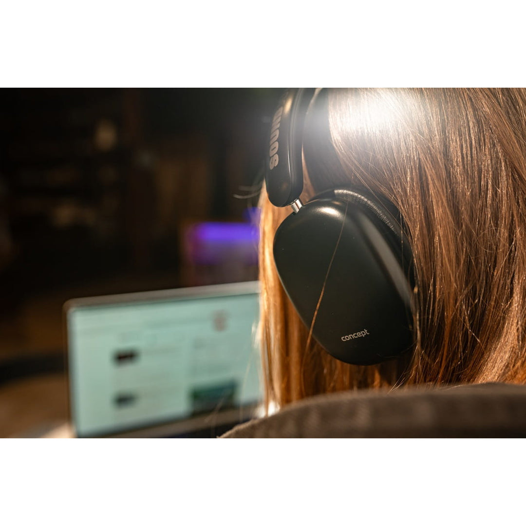 Słuchawki nauszne bezprzewodowe Concept SoundJoy, czas odtwarzania do 70 godzin, Bluetooth 5.4, szybkie ładowanie, aktywna redukcja szumów do 33dB, czarne, HS4060