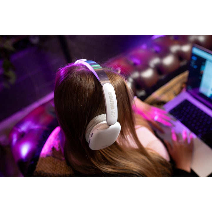 Słuchawki nauszne bezprzewodowe Concept SoundJoy, czas odtwarzania do 70 godzin, Bluetooth 5.4, szybkie ładowanie, aktywna redukcja szumów do 33dB, białe, HS4061