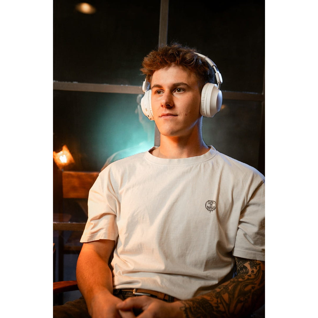 Słuchawki nauszne bezprzewodowe Concept SoundJoy, czas odtwarzania do 45 godzin, Bluetooth 6,0, szybkie ładowanie, aktywna redukcja szumów do 18dB, białe, HS4081