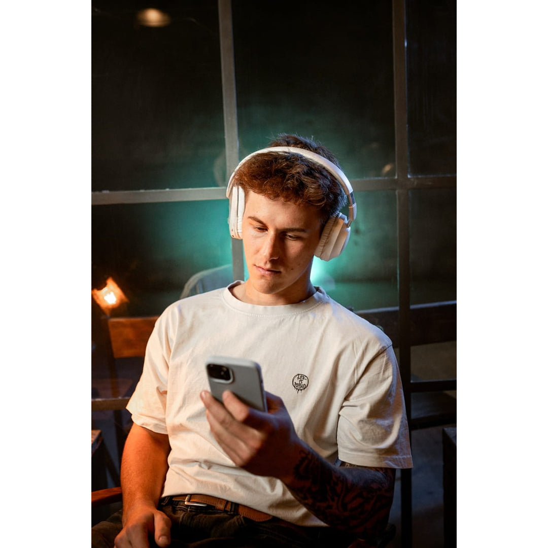 Słuchawki nauszne bezprzewodowe Concept SoundJoy, czas odtwarzania do 45 godzin, Bluetooth 6,0, szybkie ładowanie, aktywna redukcja szumów do 18dB, białe, HS4081