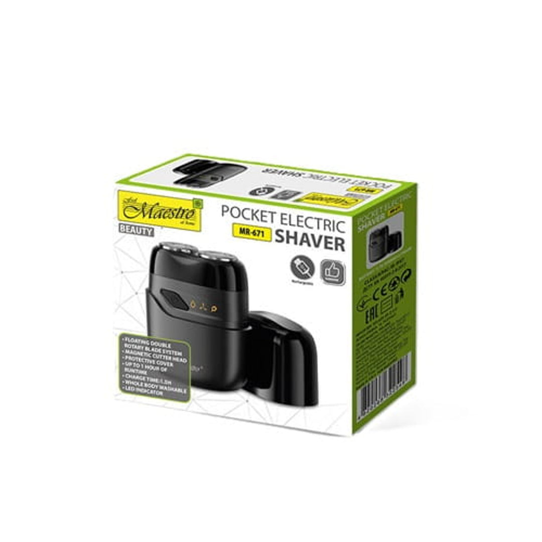 Golarka elektryczna Maestro, 2 głowice, ładowanie USB C, czas pracy do 60 minut, łatwe czyszczenie, MR-671