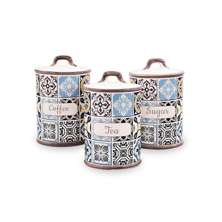 Zestaw ceramicznych pojemników Holiday in Porto Maestro, 3 elementy, pojemność 800ml, silikonowa uszczelka, MR-20005-03CS