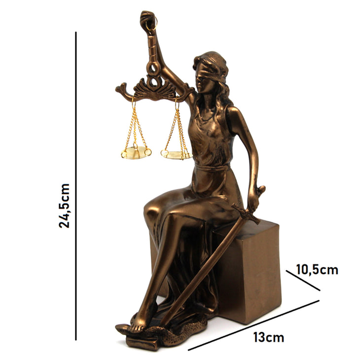 Figurki Temidy z wagą i mieczem, podpórki pod książki, Queen Isabel, 2 sztuki