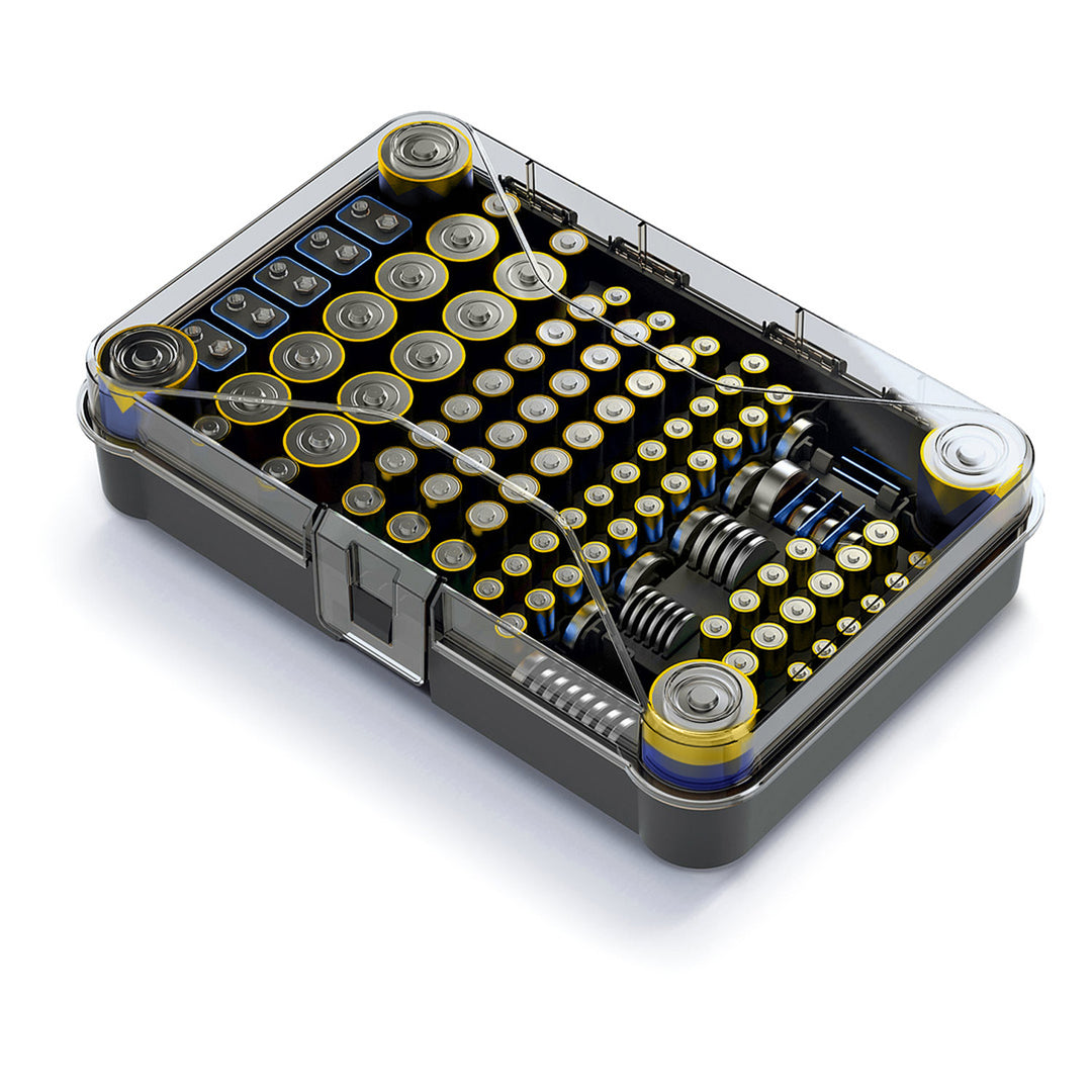 Organizer na baterie GreenBlue, przezroczysta pokrywa, 115 miejsc, Varta Box GB189, 3 sztuki