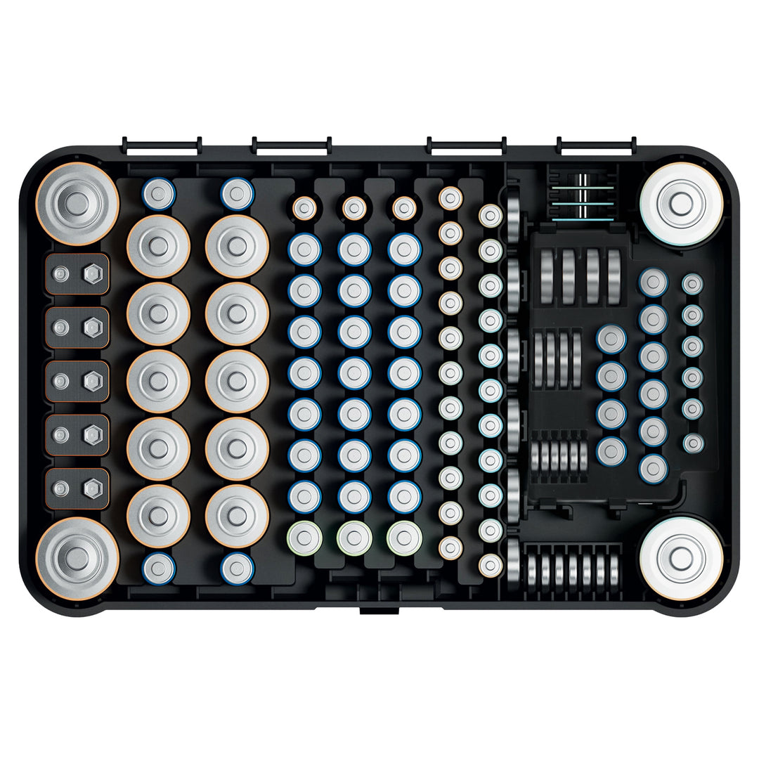 Organizer na baterie GreenBlue, przezroczysta pokrywa, 115 miejsc, Varta Box GB189, 5 sztuk