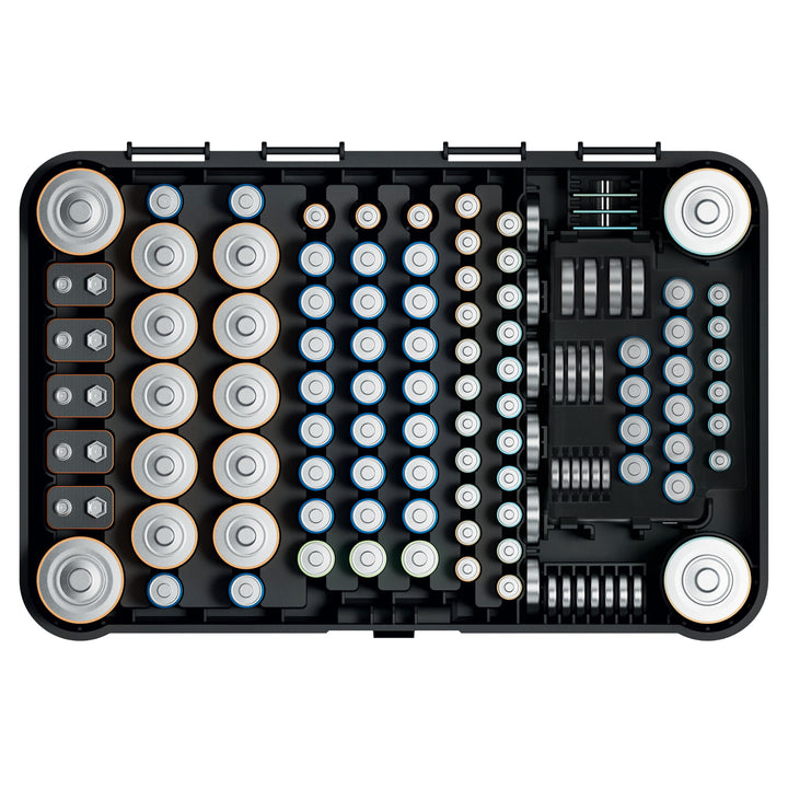 Organizer na baterie GreenBlue, przezroczysta pokrywa, 115 miejsc, Varta Box GB189, 5 sztuk