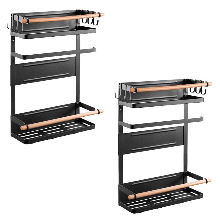 Magnetyczna półka na lodówkę / pralkę Maclean, czarna, 12kg max, MC-910, 2 sztuki