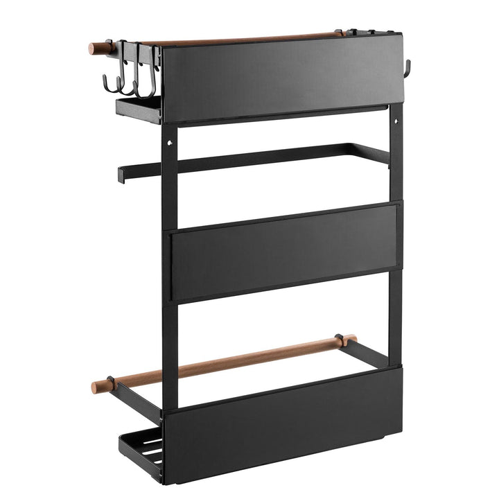 Magnetyczna półka na lodówkę / pralkę Maclean, czarna, 12kg max, MC-910, 4 sztuki