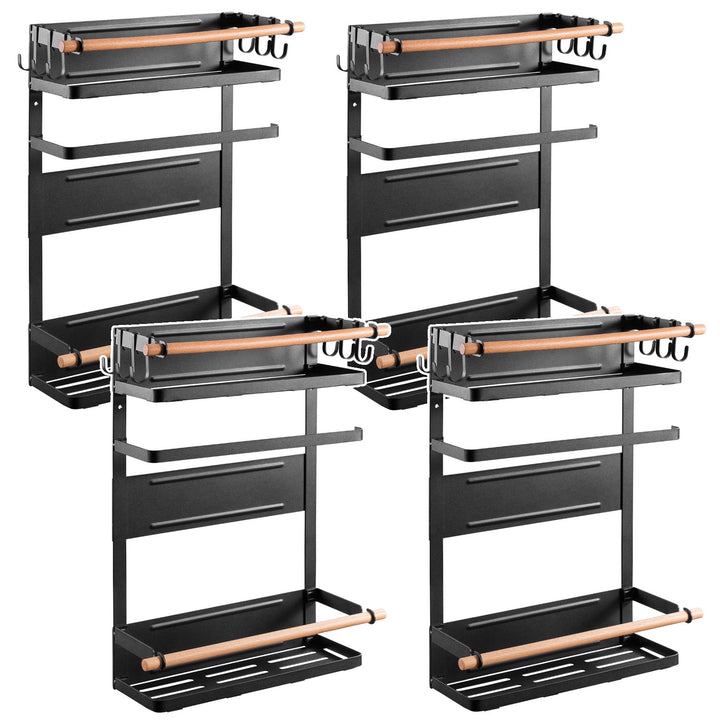 Magnetyczna półka na lodówkę / pralkę Maclean, czarna, 12kg max, MC-910, 4 sztuki