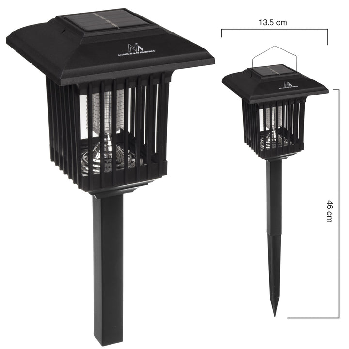 Solarna lampa owadobójcza LED Maclean, IP44, LED/UV, akumulator 2*AA Ni-MH 200 mAh, solar 2V DC MCE448, 4 sztuki