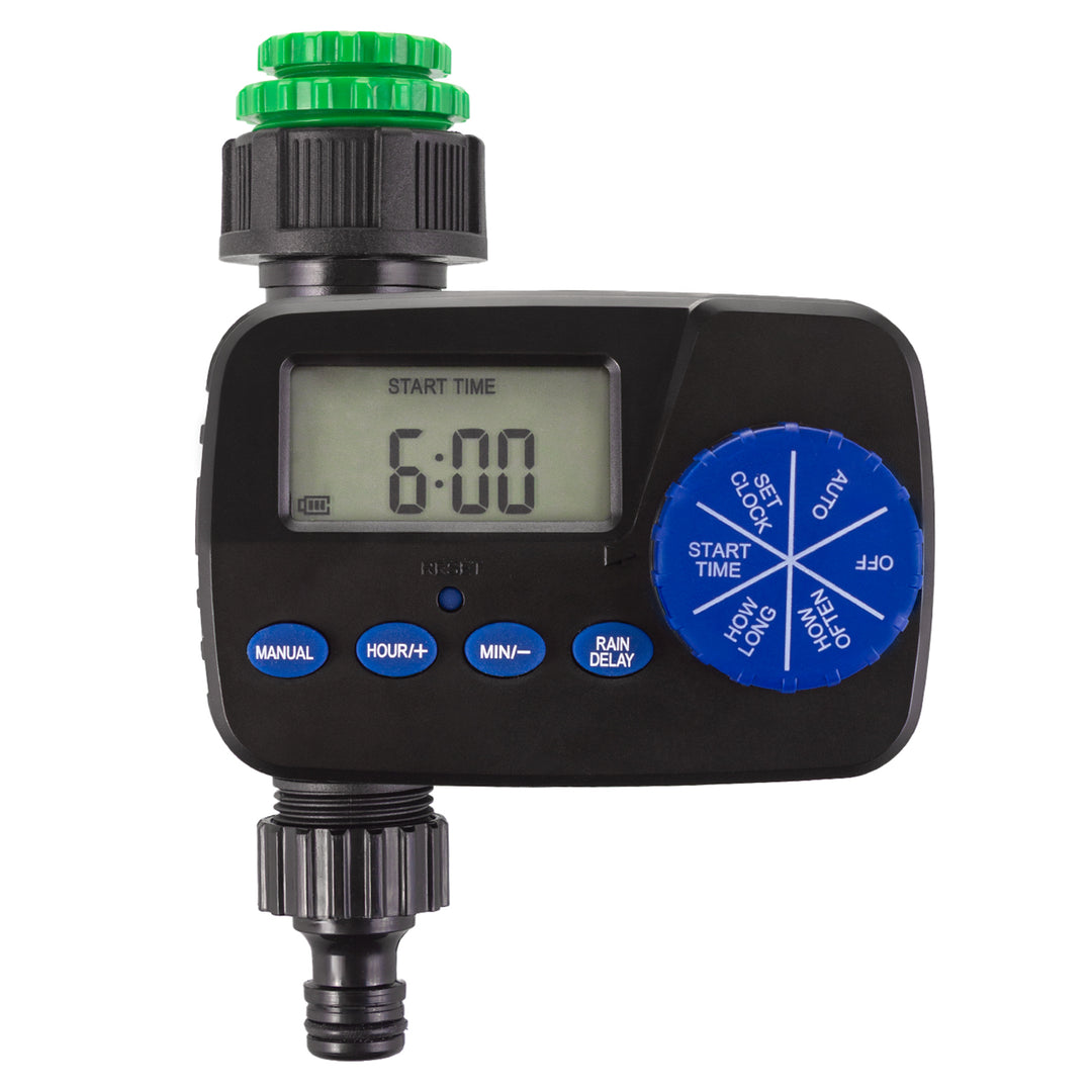 Elektroniczny sterownik nawadniania GreenBlue, programator, zasilanie 2x1,5V AA, GB390 + 2x bateria alkaliczna AA Varta Industrial