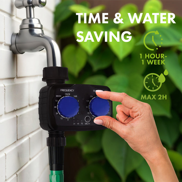 Elektroniczny sterownik nawadniania GreenBlue, programator, zasilanie 2x 1,5V AA, GB391 + 2x bateria alkaliczna AA Varta Industrial