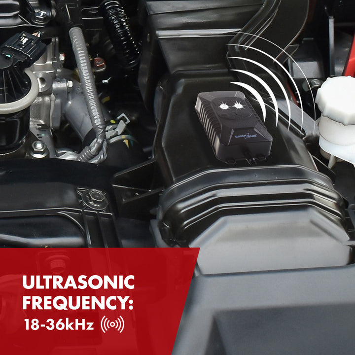 Odstraszacz gryzoni i kun GreenBlue GB725 z ultradźwiękami i diodami LED + 4x bateria AA Varta Industrial