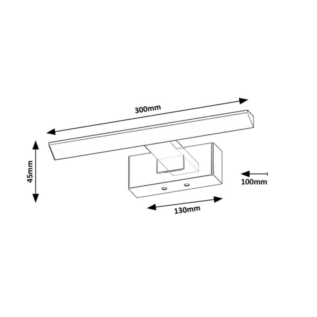 Lampa łazienkowa Rabalux, moc 6W, naturalna biel 4000W, IP44. czarna, Loric