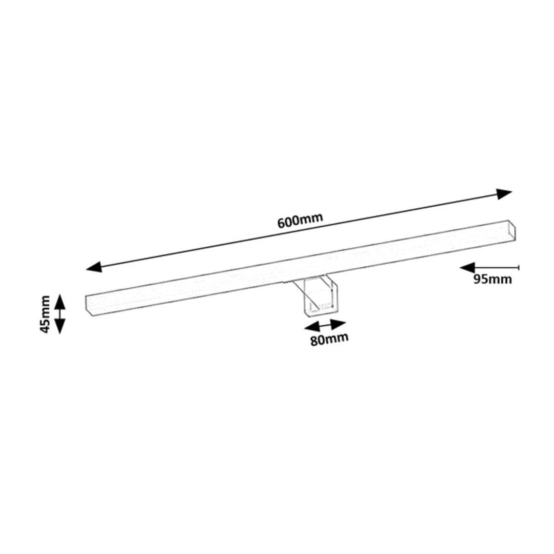 Lampa łazienkowa Rabalux, moc 9W, naturalna biel 4000K, IP44. chrom, Oliro