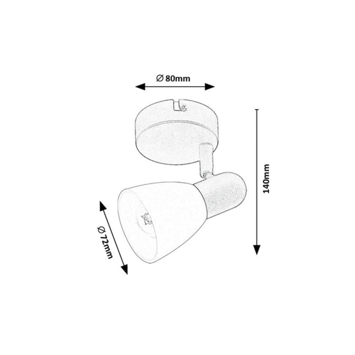Lampa sufitowa Rabalux, punktowa, gwint żarówki E14, IP20, czarna, Soma