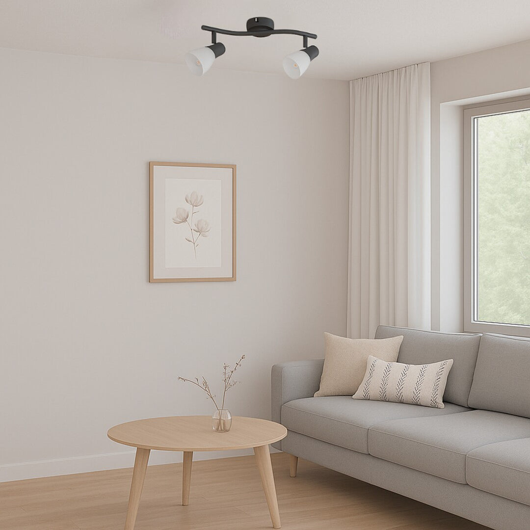 Lampa sufitowa Rabalux, punktowa, 2x gwint żarówki E14, IP20, czarna, Soma