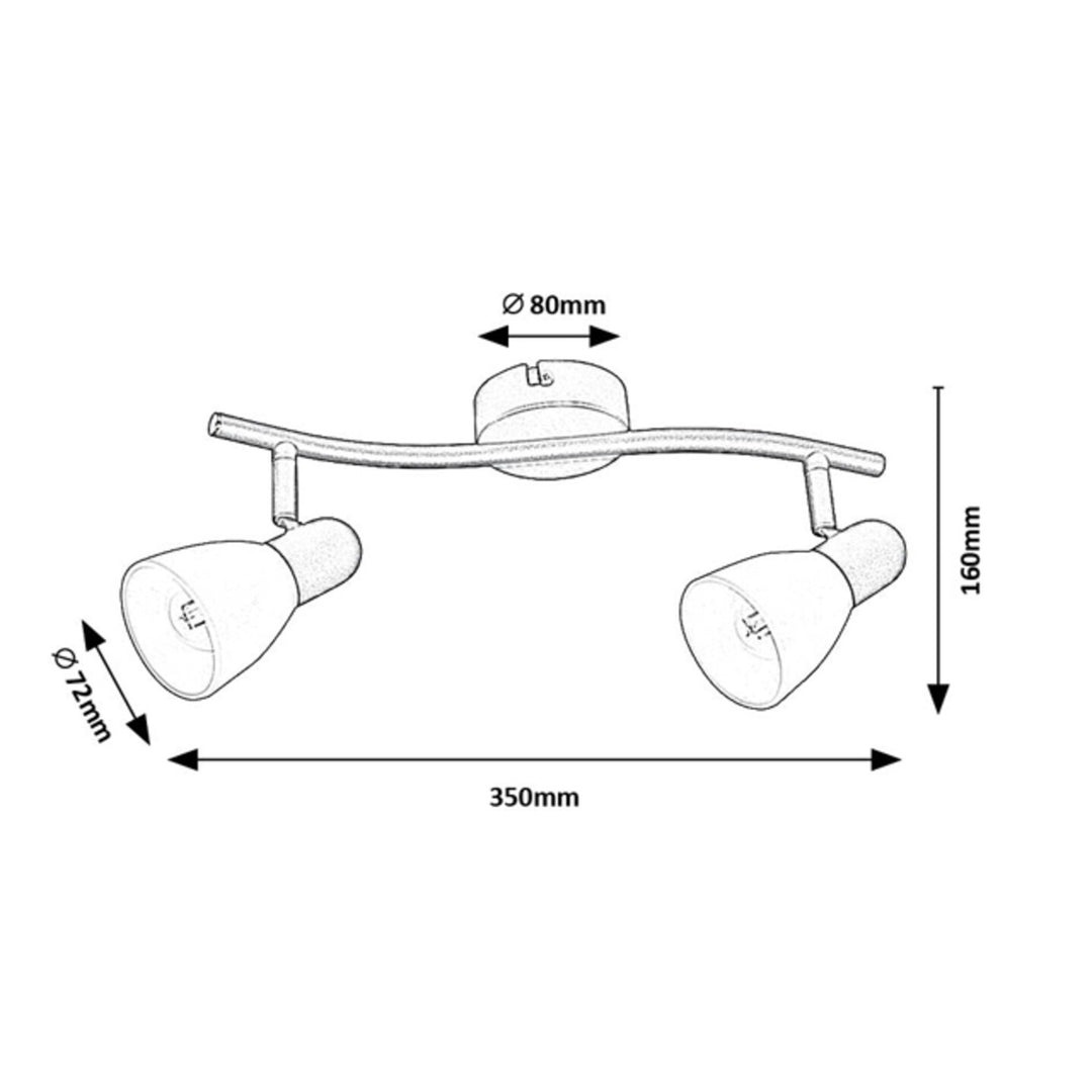Lampa sufitowa Rabalux, punktowa, 2x gwint żarówki E14, IP20, czarna, Soma
