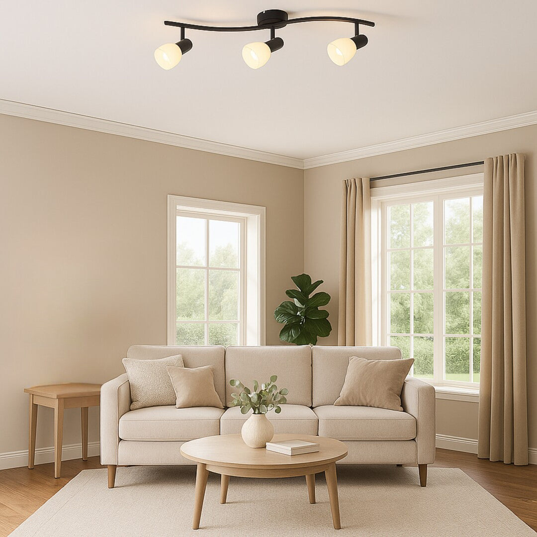 Lampa sufitowa Rabalux, punktowa, 3x gwint żarówki E14, IP20, czarna, Soma