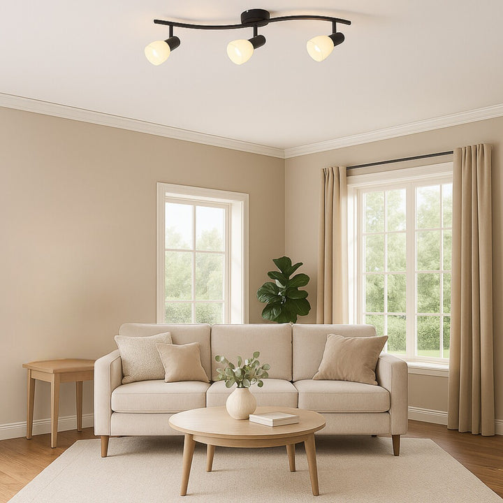 Lampa sufitowa Rabalux, punktowa, 3x gwint żarówki E14, IP20, czarna, Soma