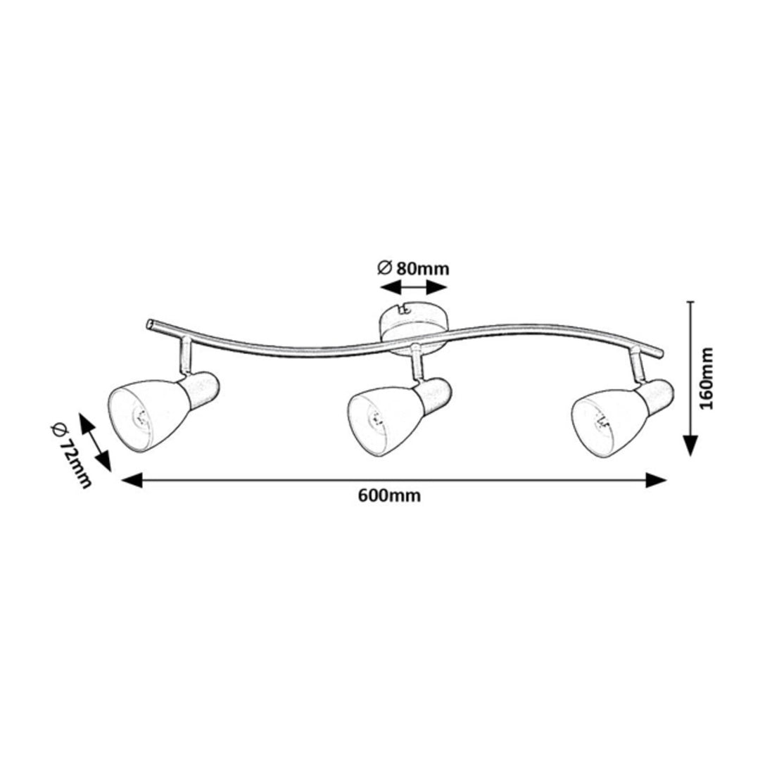 Lampa sufitowa Rabalux, punktowa, 3x gwint żarówki E14, IP20, czarna, Soma