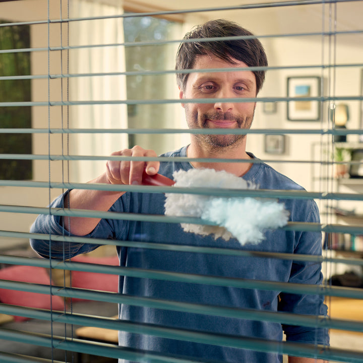 Miotełka do kurzu Vileda Flex&Catch, z krótką rączką, 2 wkłady w zestawie, zabezpieczenie przed zsuwaniem, elastyczna główka, 179432