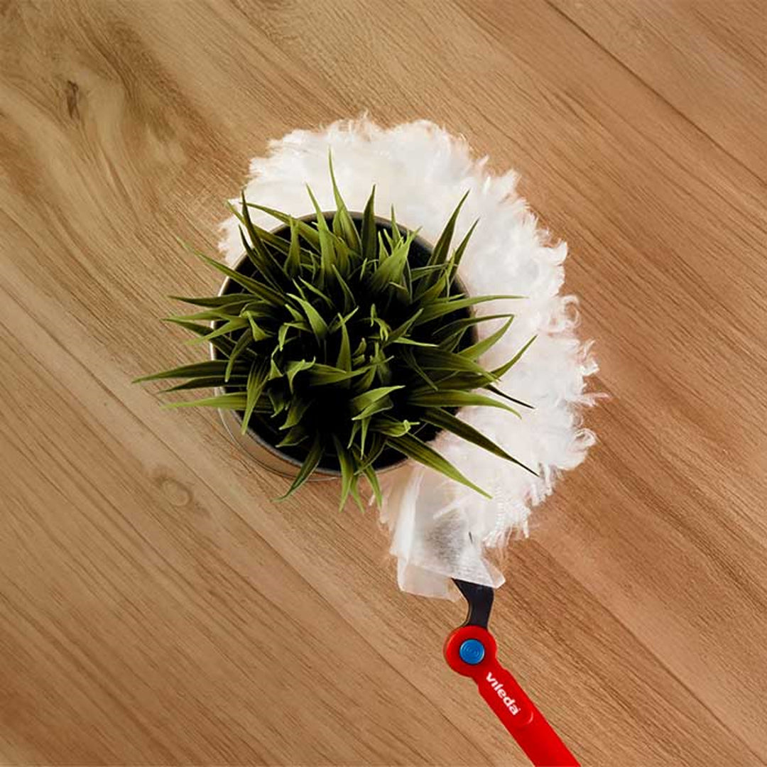 Miotełka do kurzu Vileda Flex&Catch, z długą rączką, 1 wkład w zestawie, zabezpieczenie przed zsuwaniem, elastyczna główka, 179434