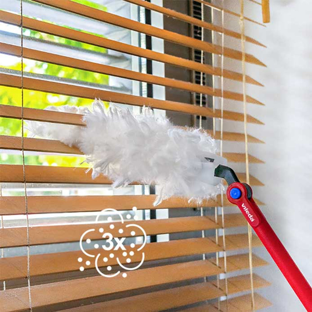 Miotełka do kurzu Vileda Flex&Catch, z długą rączką, 1 wkład w zestawie, zabezpieczenie przed zsuwaniem, elastyczna główka, 179434