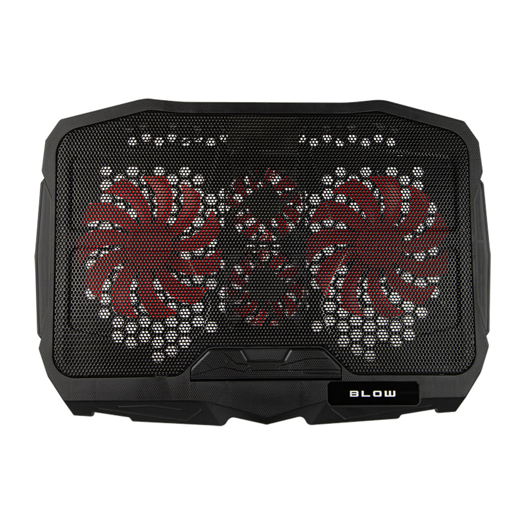 Podstawka chłodząca pod laptopa Blow Hurricane, cztery wentylatory, czerwone podświetlenie, wbudowany hub USB