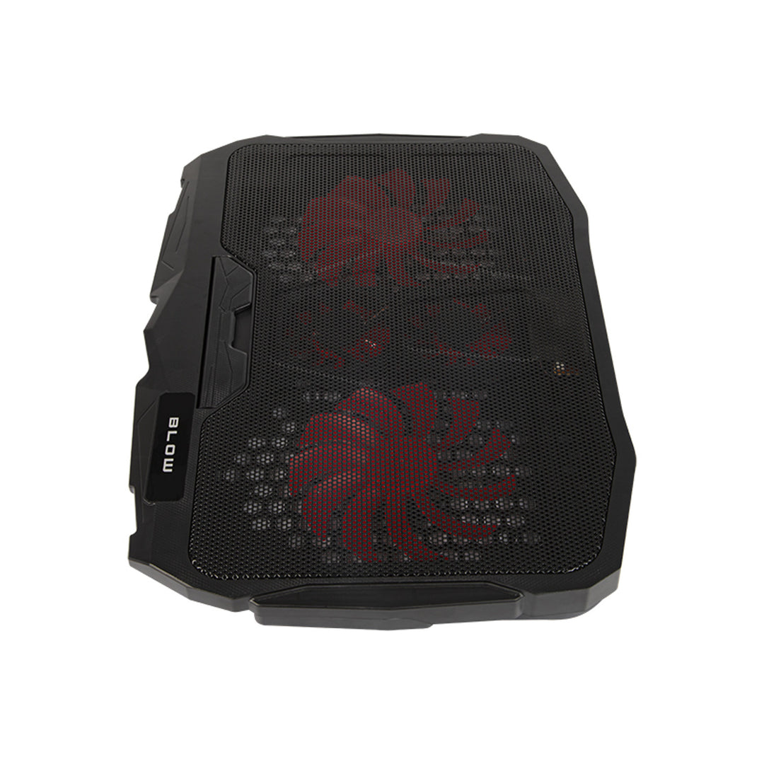 Podstawka chłodząca pod laptopa Blow Hurricane, cztery wentylatory, czerwone podświetlenie, wbudowany hub USB