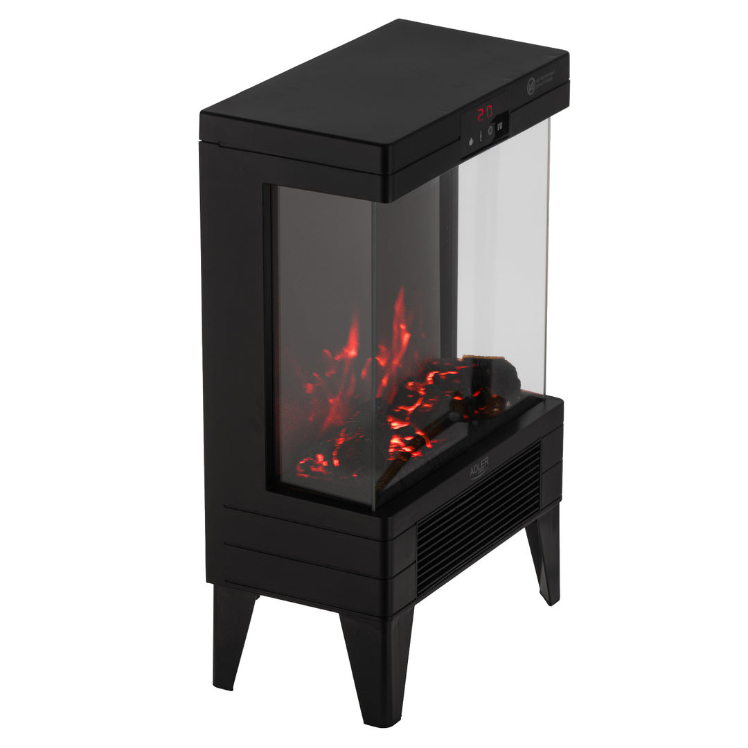 Kominek elektryczny LED z pilotem, 2 moce grzania 1000W/2000W, termostat, Adler AD 7755