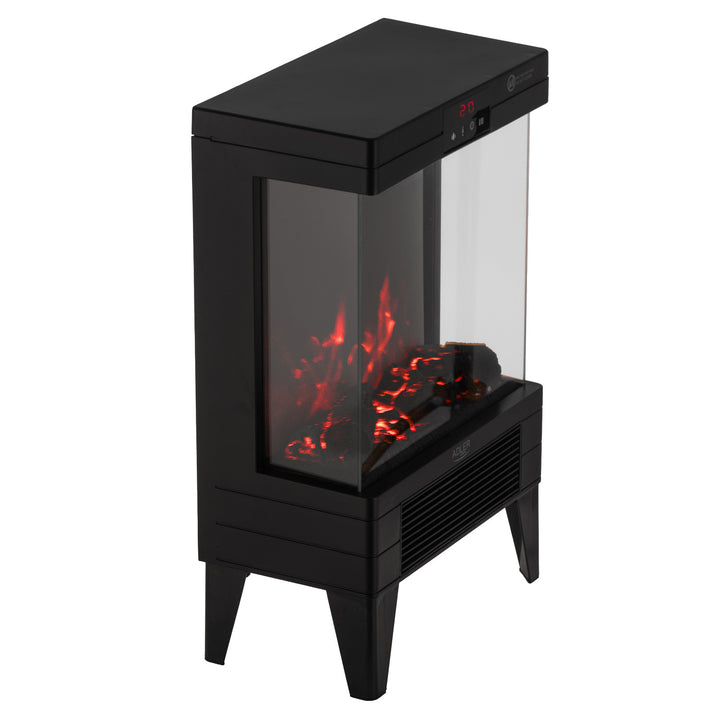 Kominek elektryczny LED z pilotem, 2 moce grzania 1000W/2000W, termostat, Adler AD 7755