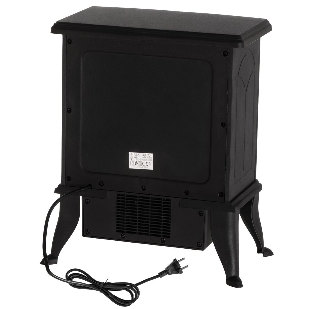Kominek elektryczny Adler, 2 poziomy grzania, moc maks. 1800W, termostat, efekt płomienia 3D, AD 7754