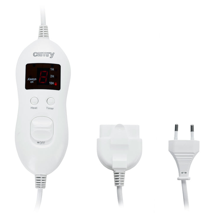 Koc elektryczny Camry, dla 2 osób, wymiary 150x160cm, 8 poziomów grzania, moc 2 x 60W, szary, CR 7417